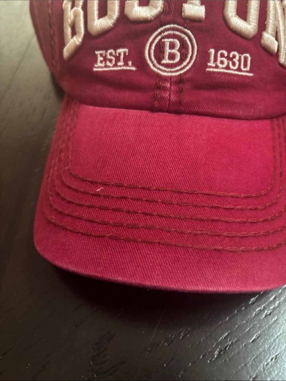 Robin Ruth Boston Embroidered Baseball Cap Red OS - Picture 8 of 10